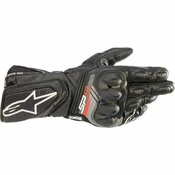 Manusi de piele sport/touring ALPINESTARS SP-8 V3 M Negru/Alb/Rosu fluo, 21
