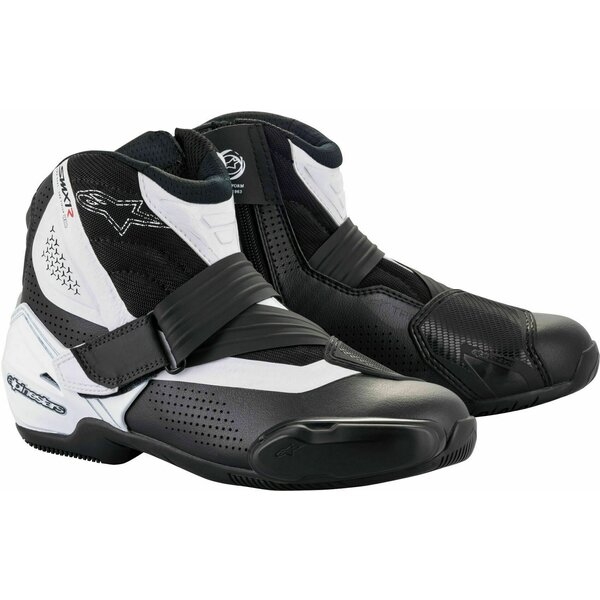 Ghete moto ALPINESTARS SMX-1 R V2 VENTED Negru/Alb 43, 7