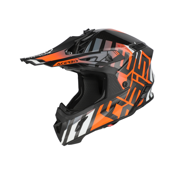 ACERBIS STEEL CARBON 22-06 HELMET NERO/ARANCIO FLUO XS, 6