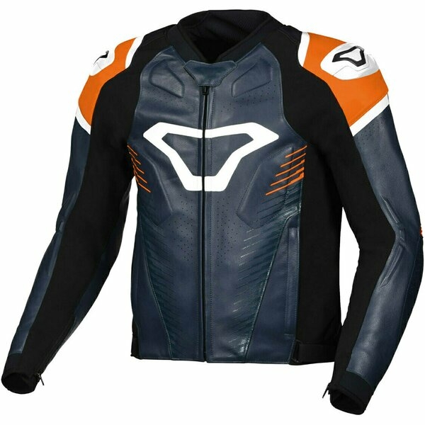 Geaca de piele sport/touring MACNA TRONNIQ 52 Albastru/Portocaliu/Alb, 4