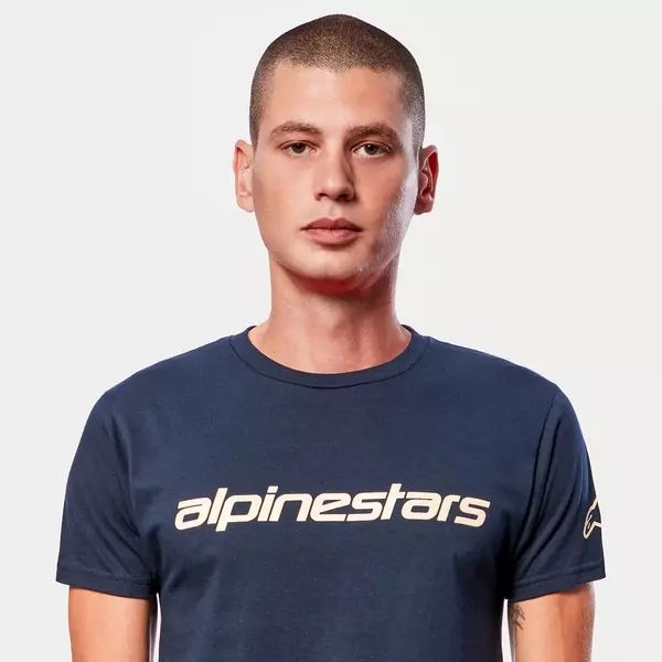 Tricou ALPINESTARS LINEAR WORDMARK S Navy/Crem, 38