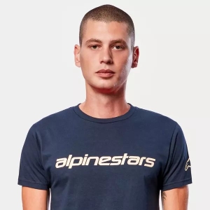 Tricou ALPINESTARS LINEAR WORDMARK S Navy/Crem, 38