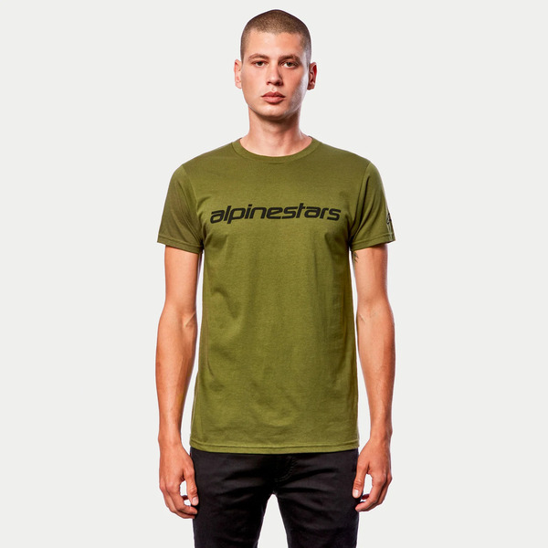 Tricou ALPINESTARS LINEAR WORDMARK XXL Navy/Galben, 18