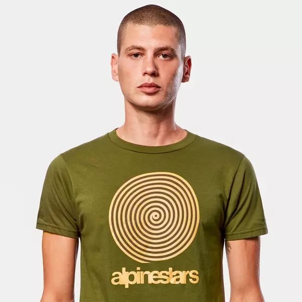 Tricou ALPINESTARS REAL SPIRAL S Verde Oliv/ Auriu, 10
