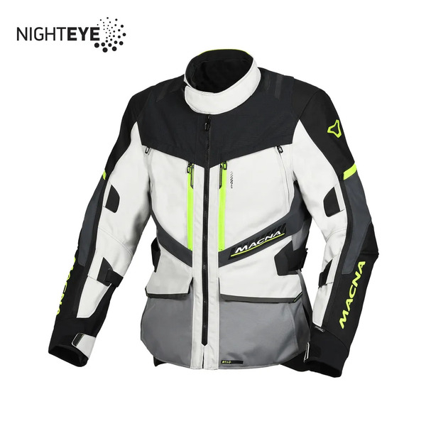 Geaca textil impermeabila touring/adventure MACNA DOMANE S Gri deschis/Gri inchis/Galben Fluo, 5