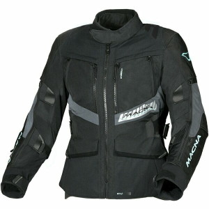 Geaca textil impermeabila dama touring/adventure MACNA DOMANE XL Negru/Gri deschis/Albastru