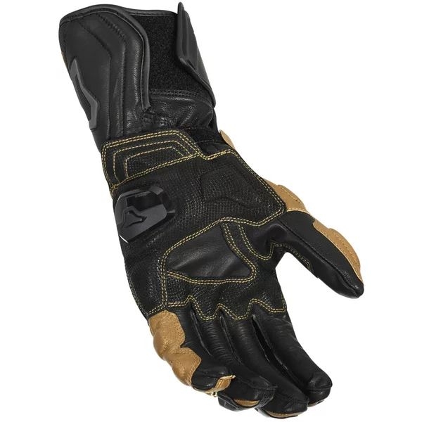 Manusi de piele racing MACNA POWERTRACK S Negru/Rosu/Galben fluo, 8