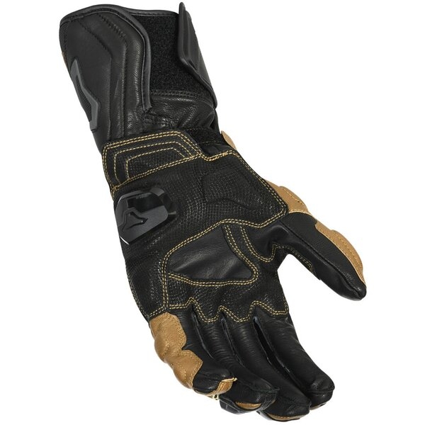 Manusi de piele racing MACNA POWERTRACK M Negru/Rosu/Galben fluo, 5