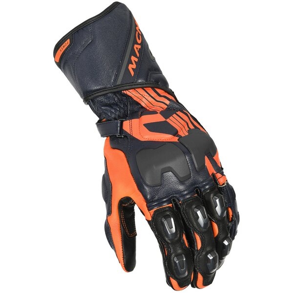 Manusi de piele racing MACNA POWERTRACK M Negru/Rosu/Galben fluo, 6