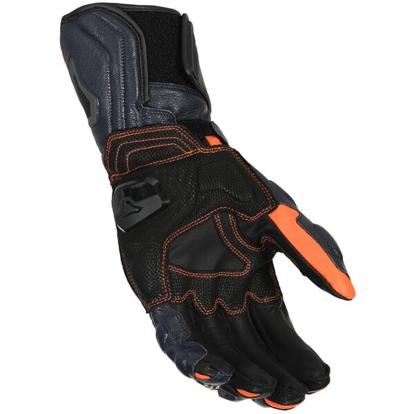 Manusi de piele racing MACNA POWERTRACK M Negru/Rosu/Galben fluo, 8