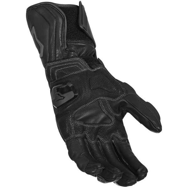 Manusi de piele racing MACNA POWERTRACK M Negru/Rosu/Galben fluo, 10
