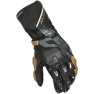 Manusi de piele racing MACNA POWERTRACK M Negru/Rosu/Galben fluo, 12