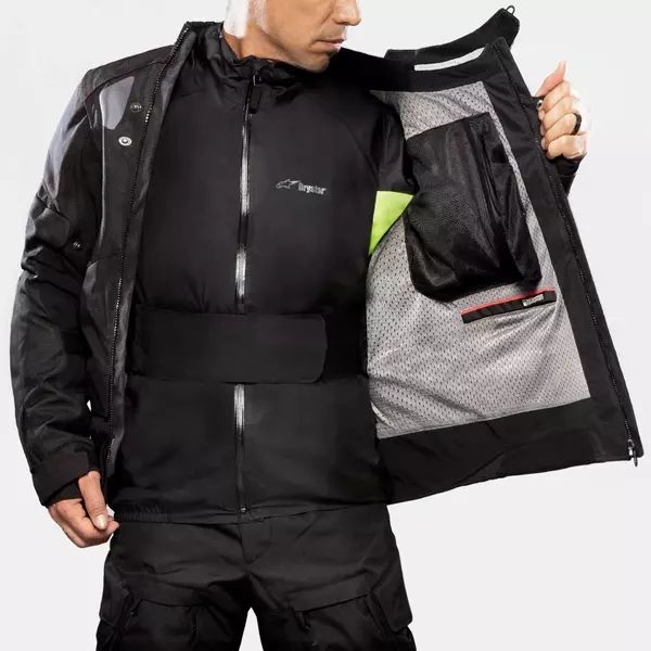Geaca textil adventure/touring ALPINESTARS HALO DRYSTAR M Bej/Negru/Galben fluo, 17
