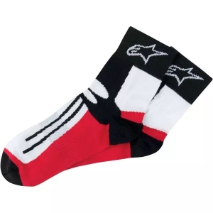 Sosete ALPINESTARS RACING ROAD SOCKS Short S/M Negru/Rosu, 4