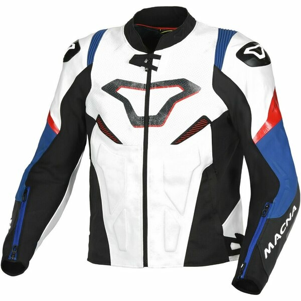 Geaca de piele sport/touring MACNA POINTER 50 Alb/Rosu