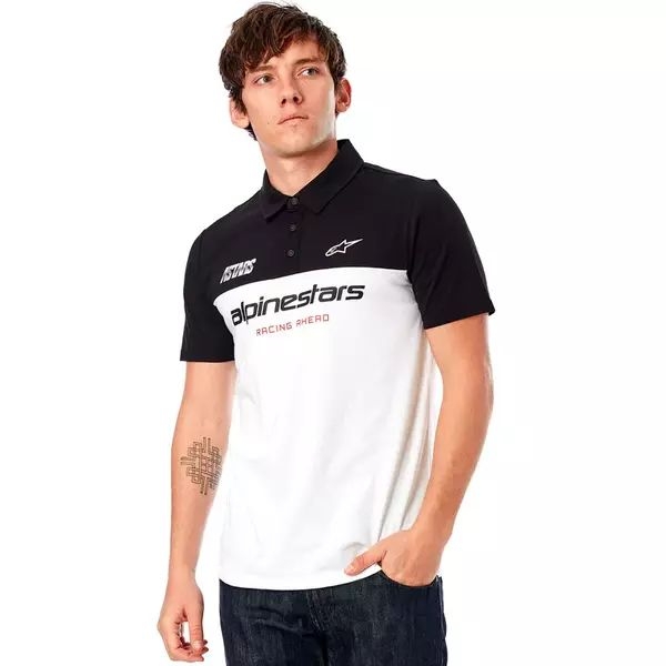 Tricou polo ALPINESTARS PADDOCK S Alb/Negru, 7
