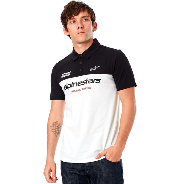 Tricou polo ALPINESTARS PADDOCK S Alb/Negru, 4