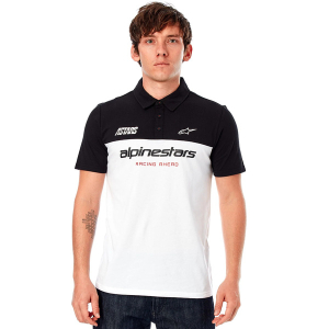 Tricou polo ALPINESTARS PADDOCK M Alb/Negru, 3