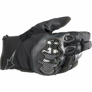 Manusi de piele sport impermeabile ALPINESTARS SMX-1 Drystar S Negru/Rosu fluo, 2