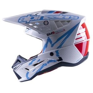 Casca cross-enduro Alpinestars Supertech S-M5 ACTION XL Alb/Albastru, 4
