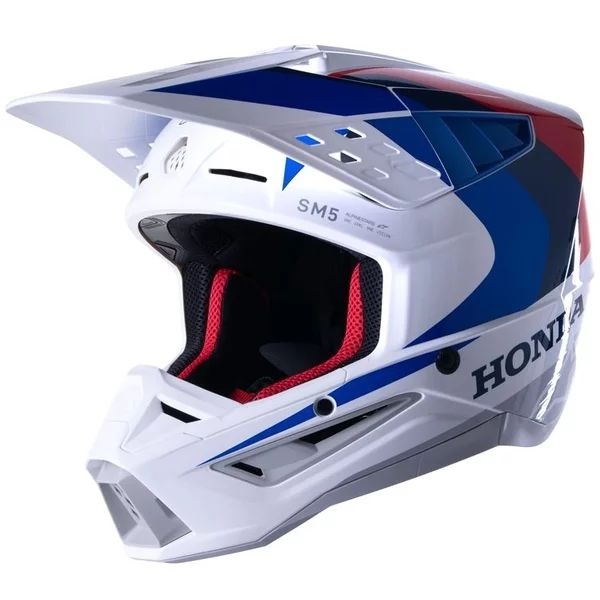 Casca cross-enduro Alpinestars Supertech S-M5 HONDA ECE 22.06 XXL Alb/Albastru, 8