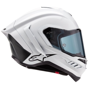 Casca integrala sport ALPINESTARS SUPERTECH R10 CARBON SOLID S Alb Lucios/Negru Mat, 19