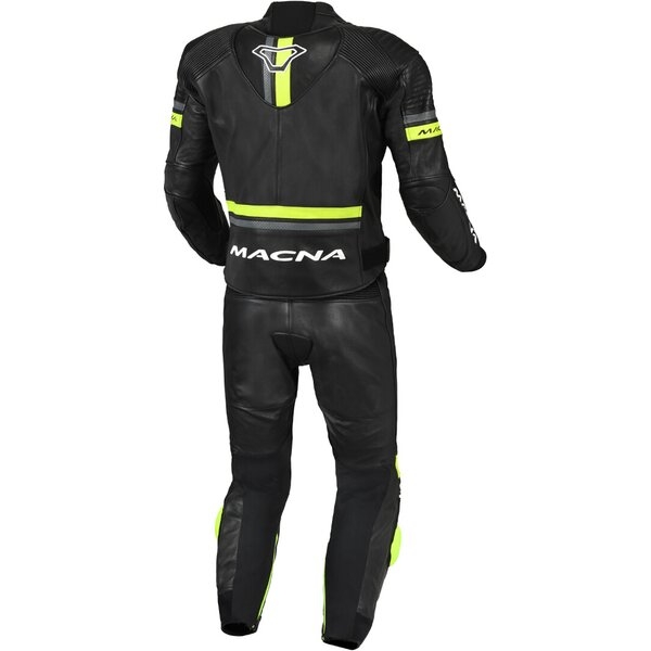 Combinezon de piele 2 piese MACNA DIABRO 56 Negru/Galben fluo, 6