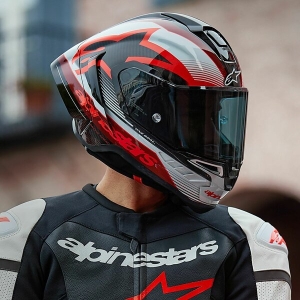 Casca integrala sport ALPINESTARS SUPERTECH R10 CARBON TEAM L Negru/Albastru/Rosu, 16