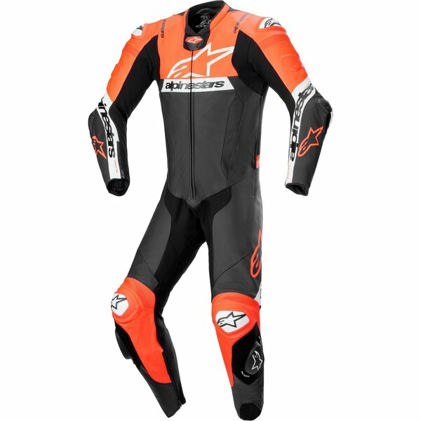 Combinezon de piele 1 piesa ALPINESTARS MISSILE V2 WARD 52 Negru/Alb/Rosu fluo, 2