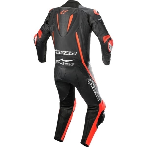 Combinezon de piele 1 piesa ALPINESTARS FUSION 52 Negru/Rosu fluo, 3