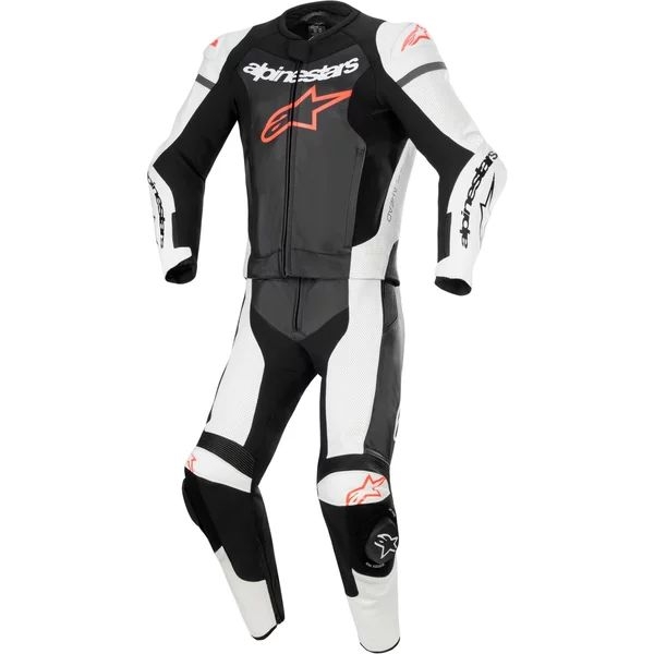 Combinezon de piele 2 piese ALPINESTARS GP FORCE LURV 56 Negru/Alb/Rosu fluo, 8