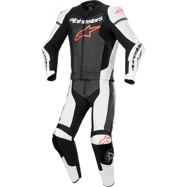 Combinezon de piele 2 piese ALPINESTARS GP FORCE LURV 52 Negru/Alb/Rosu fluo, 5