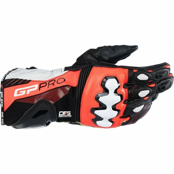 Manusi de piele racing ALPINESTARS GP PRO R4 S Negru/Rosu fluo, 4