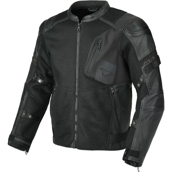 Geaca de vara piele/textil MACNA OLSAN 3XL Negru/Maro, 8