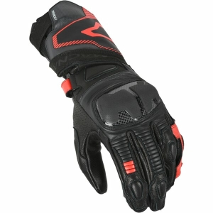 Manusi de piele sport perforate MACNA THANDOR XL Negru/Rosu