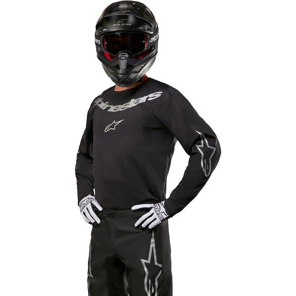 Tricou cross-enduro ALPINESTARS FLUID GRAPHITE 2024 M Negru/Argintiu, 8