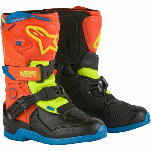 Cizme cross-enduro copii ALPINESTARS TECH 3S KIDS Negru/Galben/Portocaliu 30.5, 2