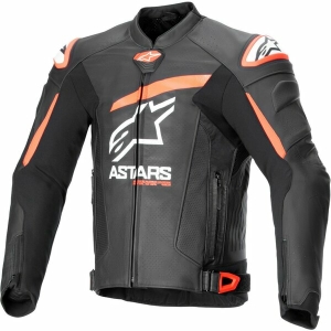 Geaca de piele ALPINESTARS GP PLUS R V4 AIRFLOW 48 Negru/Rosu fluo/Alb