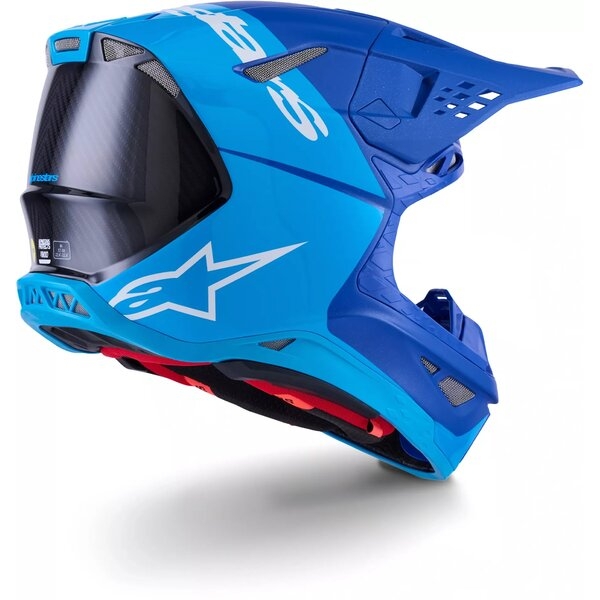 Casca cross-enduro ALPINESTARS SUPERTECH S-M10 FLOOD 2024 ECE 22.06 M Argintiu/Negru/Rosu, 27