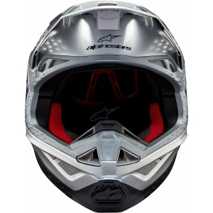 Casca cross-enduro ALPINESTARS SUPERTECH S-M10 FLOOD 2024 ECE 22.06 L Argintiu/Negru/Rosu, 26