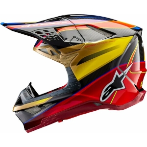 Casca cross-enduro ALPINESTARS SUPERTECH S-M10 ERA 2024 ECE 22.06 S Albastru/Rosu/Galben fluo, 8