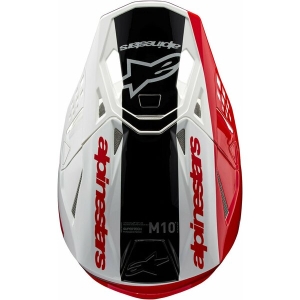 Casca cross-enduro ALPINESTARS SUPERTECH S-M10 UNITE 2024 ECE 22.06 M Alb/Rosu, 13
