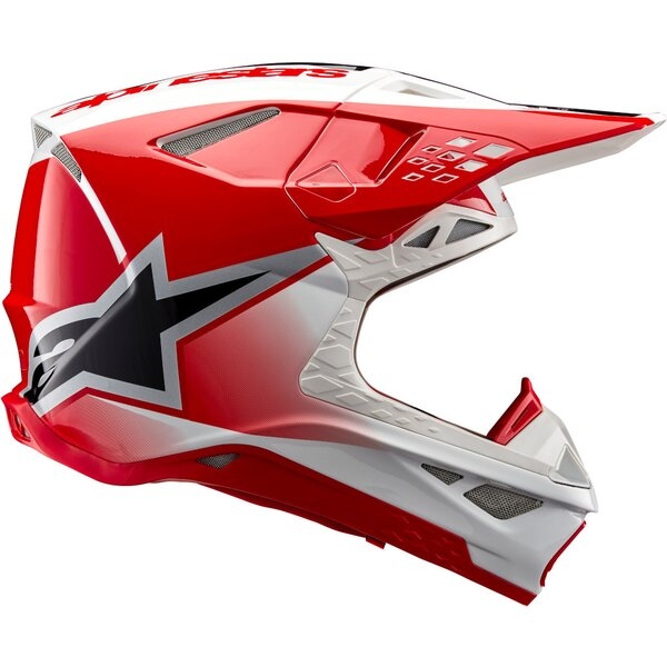 Casca cross-enduro ALPINESTARS SUPERTECH S-M10 UNITE 2024 ECE 22.06 L Alb/Rosu, 7