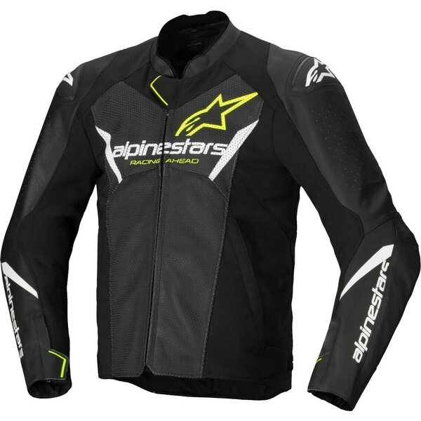 Geaca de piele ALPINESTARS FASTER V3 AIRFLOW 50 Negru/Alb/Galben Fluo, 8