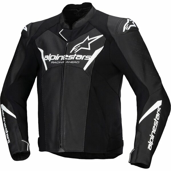 Geaca de piele ALPINESTARS FASTER V3 AIRFLOW Negru/Alb 52, 10