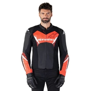 Geaca de piele ALPINESTARS FASTER V3 60 Negru/Negru, 9