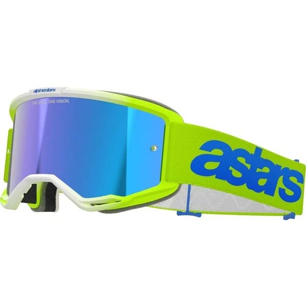 Ochelari cross-enduro ALPINESTARS VISION 5 BLAZE MIRROR GOGGLE Galben fluo/Albastru oglinda, 3