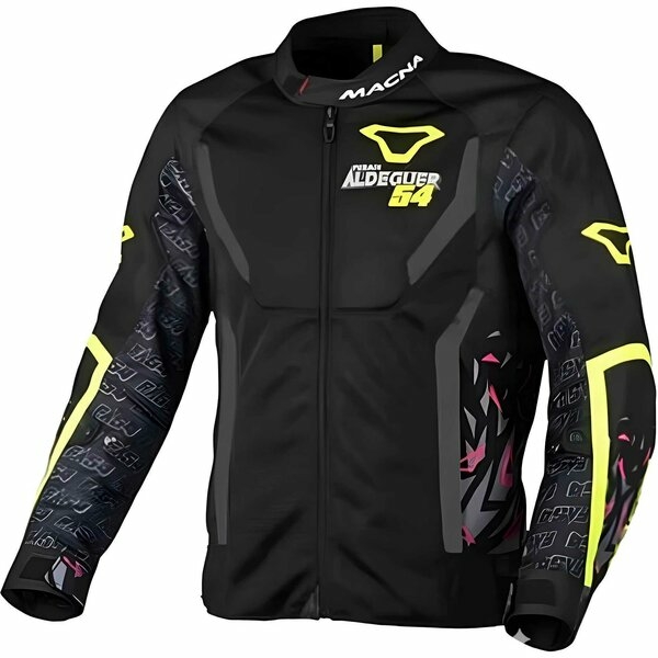 Geaca de vara textil MACNA GRISCO ALDEGUER EDITION L Negru/Galben fluo, 4