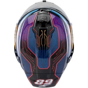 Casca integrala sport ALPINESTARS SUPERTECH R10 LE MARTINATOR R01 REPLICA XXL Albastru/Mov/Rosu, 9