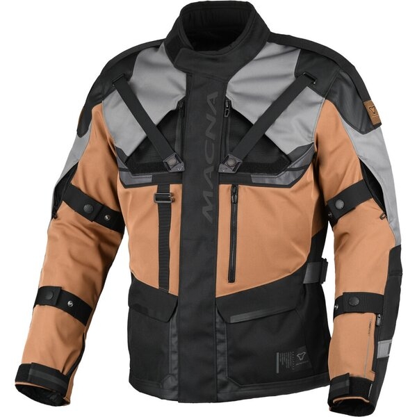 Geaca textil impermeabila touring/adventure MACNA TOUROS XXL Maro/Gri/Negru, 16
